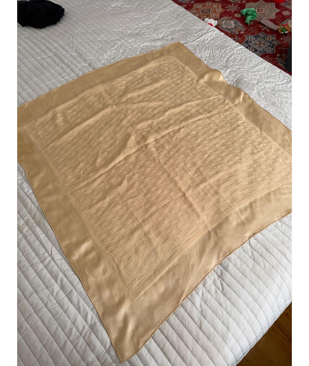 CHRISTIAN DIOR Бежевый платок, фото 2