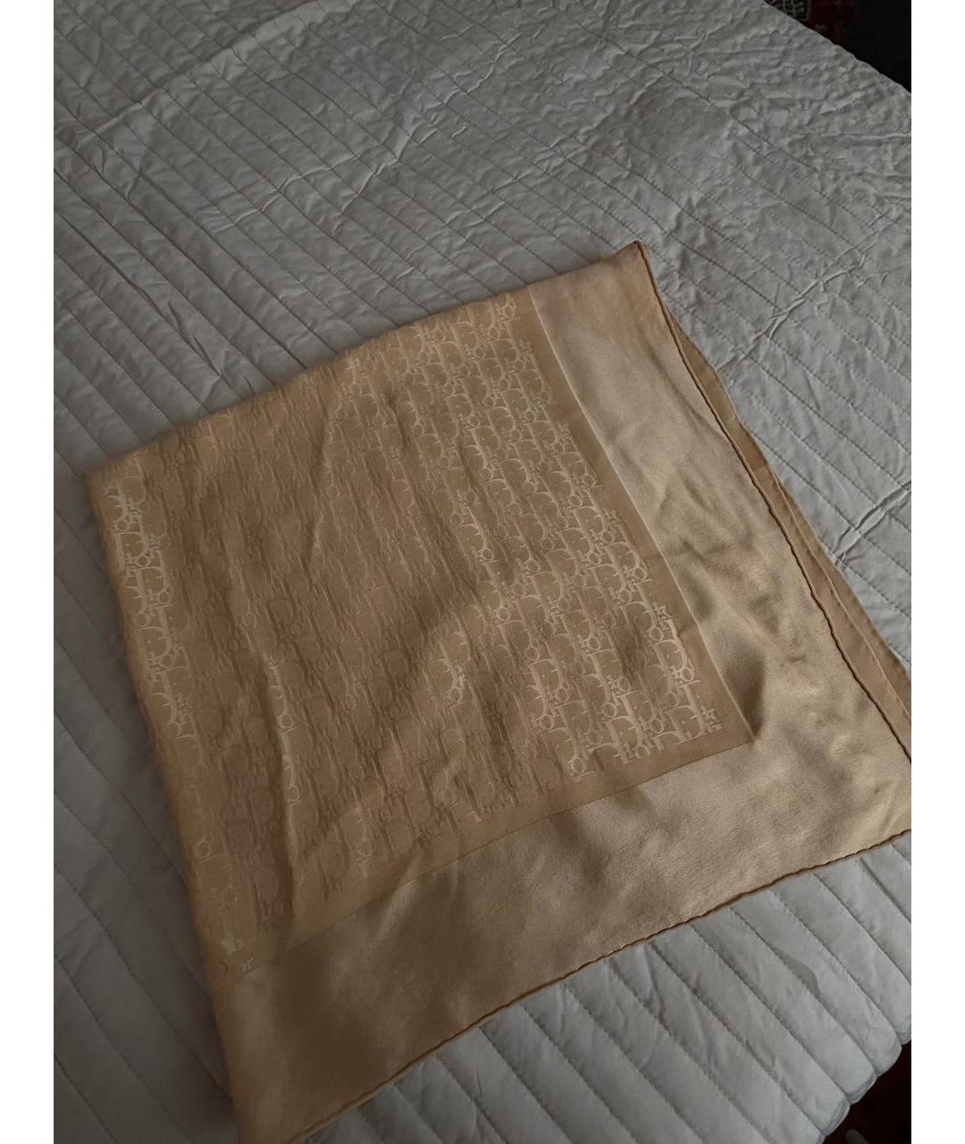 CHRISTIAN DIOR Бежевый платок, фото 4
