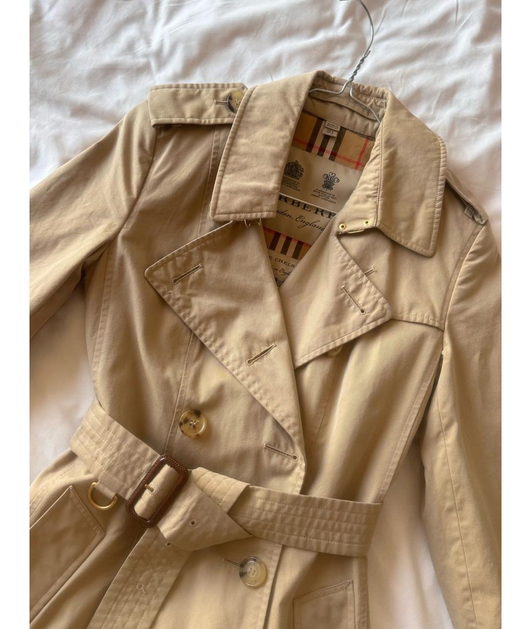 BURBERRY Бежевый хлопковый тренч/плащ, фото 3