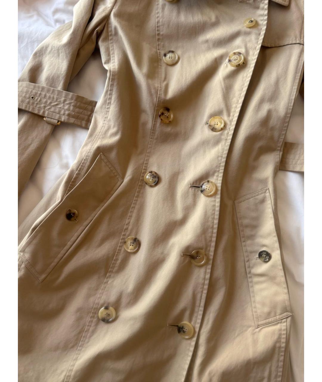 BURBERRY Бежевый хлопковый тренч/плащ, фото 6