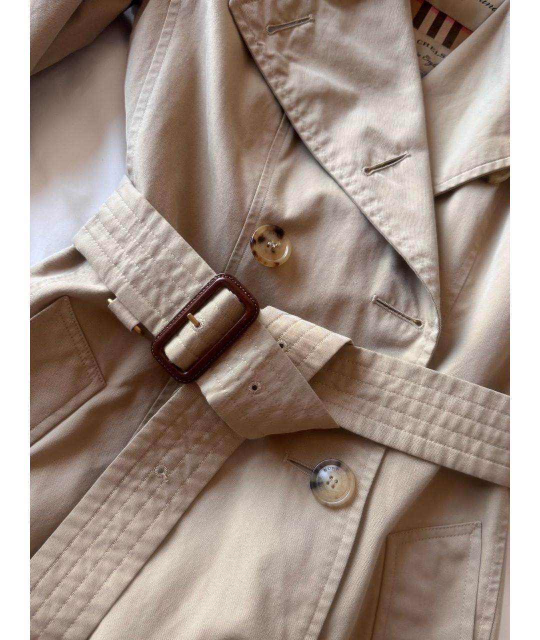 BURBERRY Бежевый хлопковый тренч/плащ, фото 5