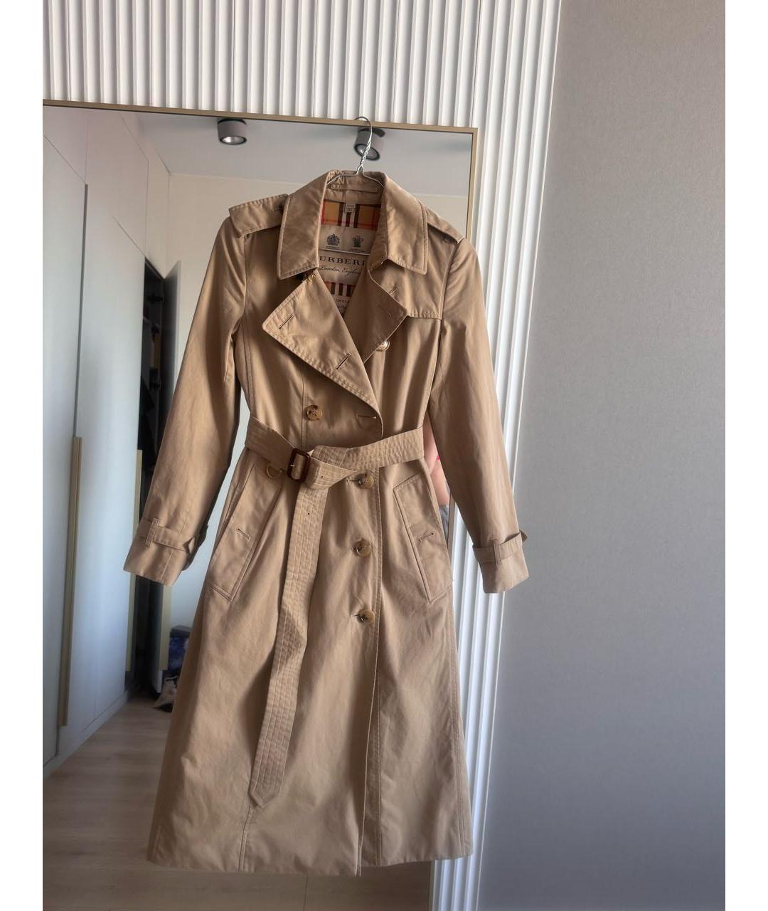 BURBERRY Бежевый хлопковый тренч/плащ, фото 9