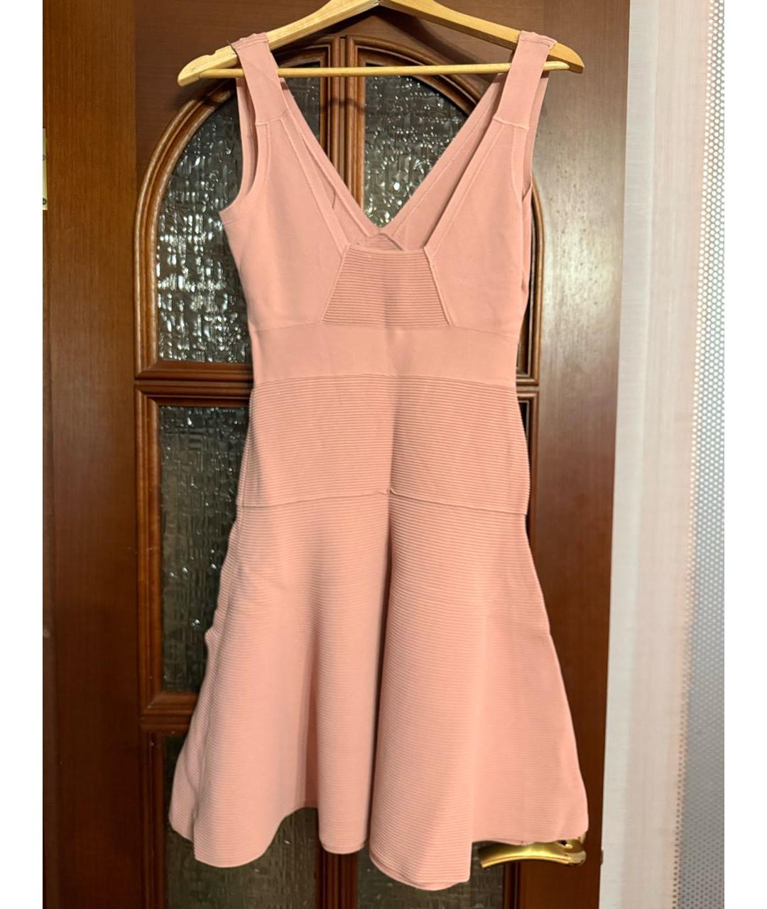 LANVIN Коралловое вискозное коктейльное платье, фото 2