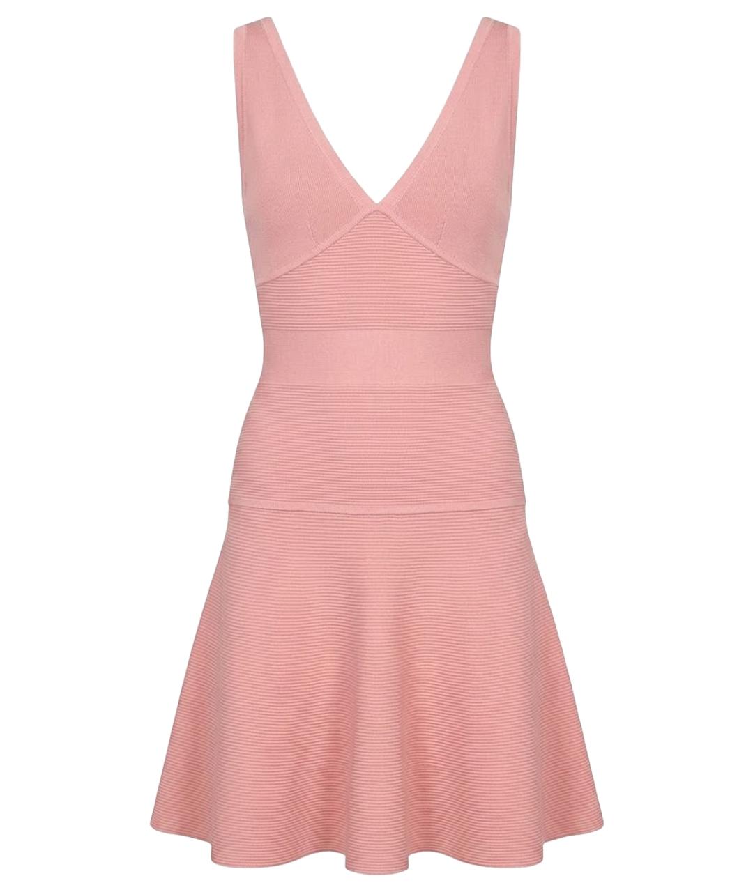 LANVIN Коралловое вискозное коктейльное платье, фото 1