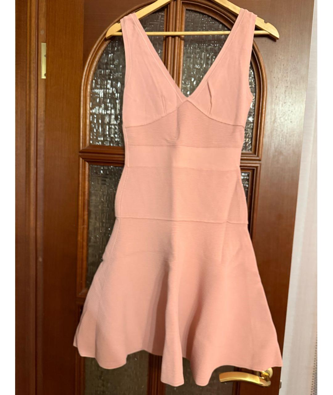 LANVIN Коралловое вискозное коктейльное платье, фото 4