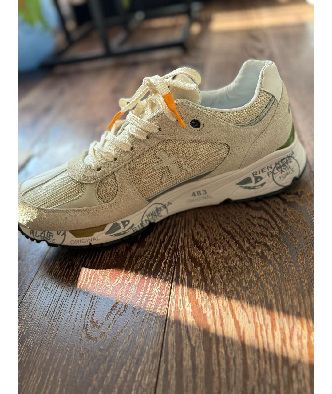 PREMIATA Бежевые замшевые низкие кроссовки / кеды, фото 8