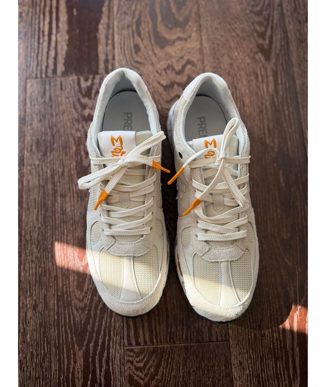 PREMIATA Бежевые замшевые низкие кроссовки / кеды, фото 3