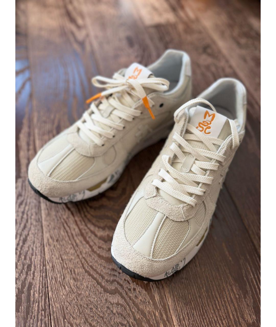 PREMIATA Бежевые замшевые низкие кроссовки / кеды, фото 6