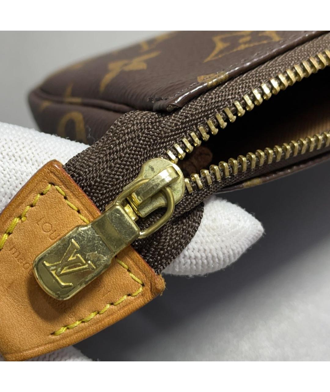 LOUIS VUITTON Коричневая сумка с короткими ручками из искусственной кожи, фото 5