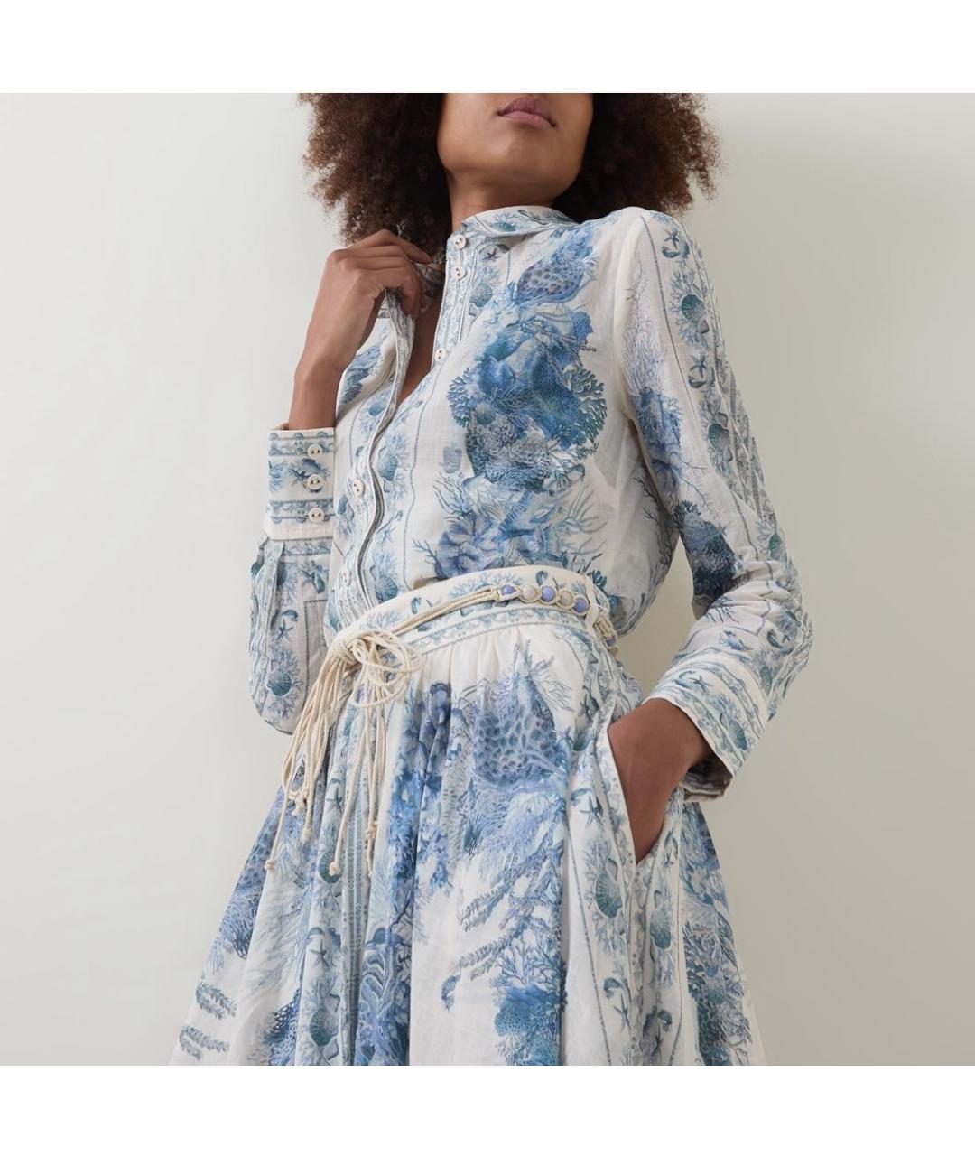 ZIMMERMANN Голубая хлопковая рубашка, фото 3