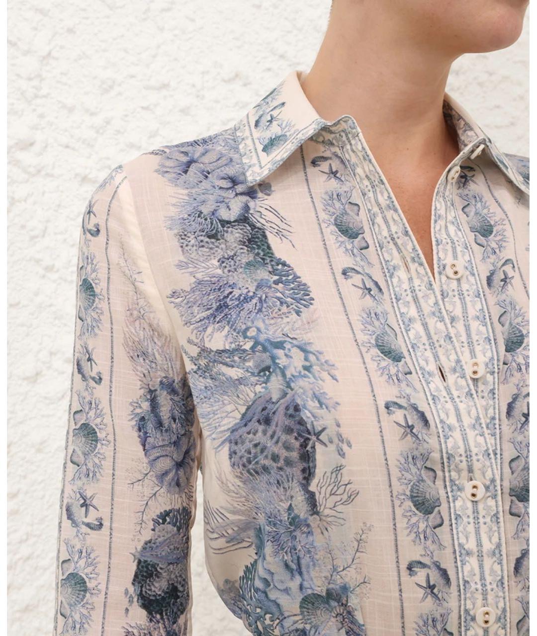 ZIMMERMANN Голубая хлопковая рубашка, фото 6