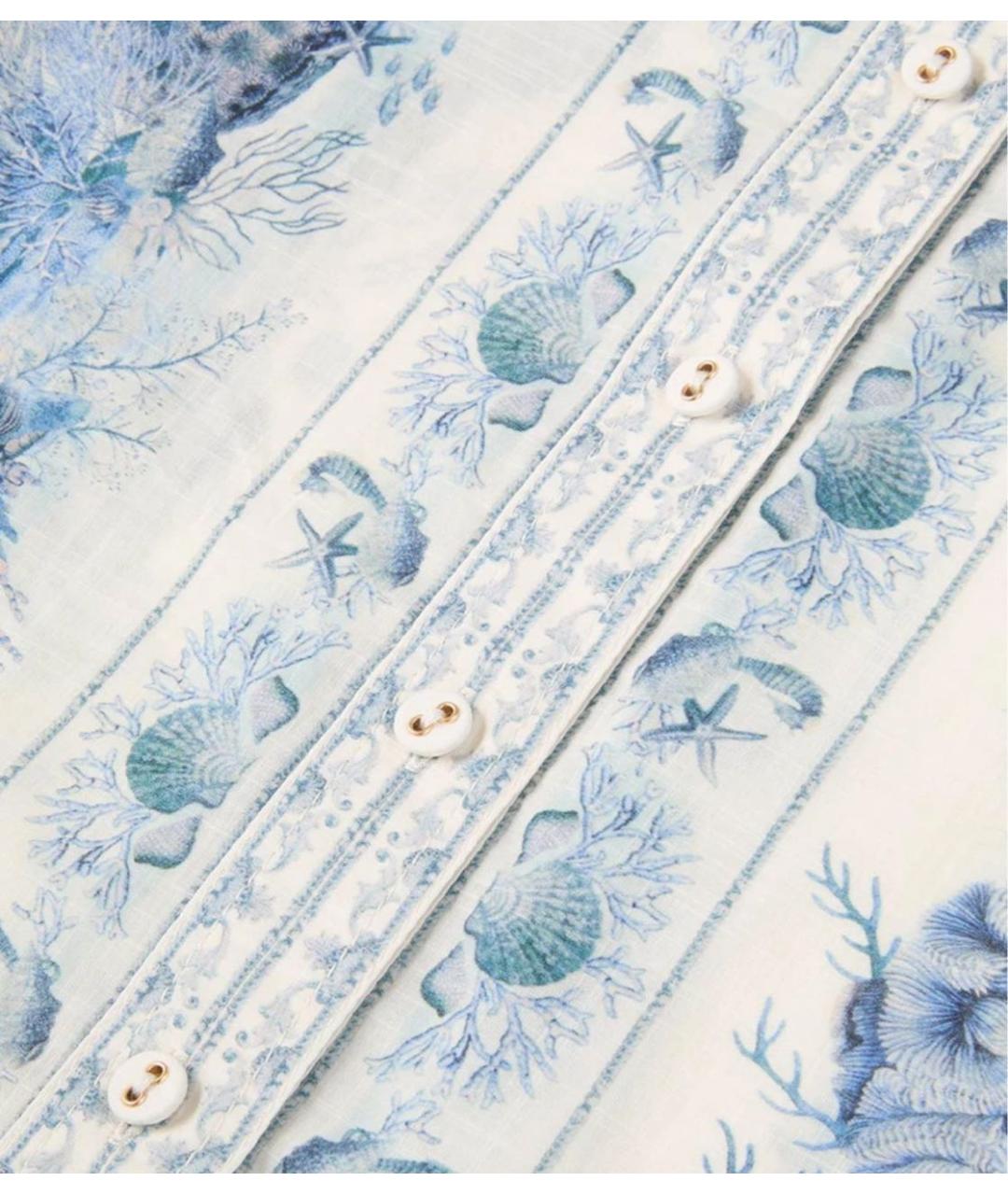 ZIMMERMANN Голубая хлопковая рубашка, фото 5