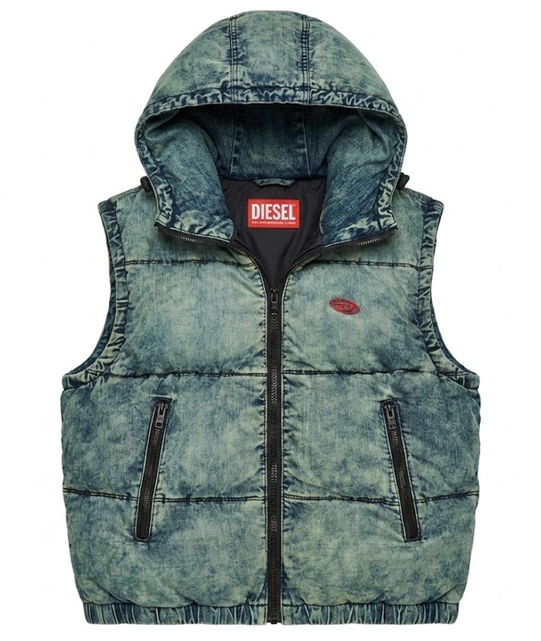 DIESEL Голубой хлопковый жилет, фото 1