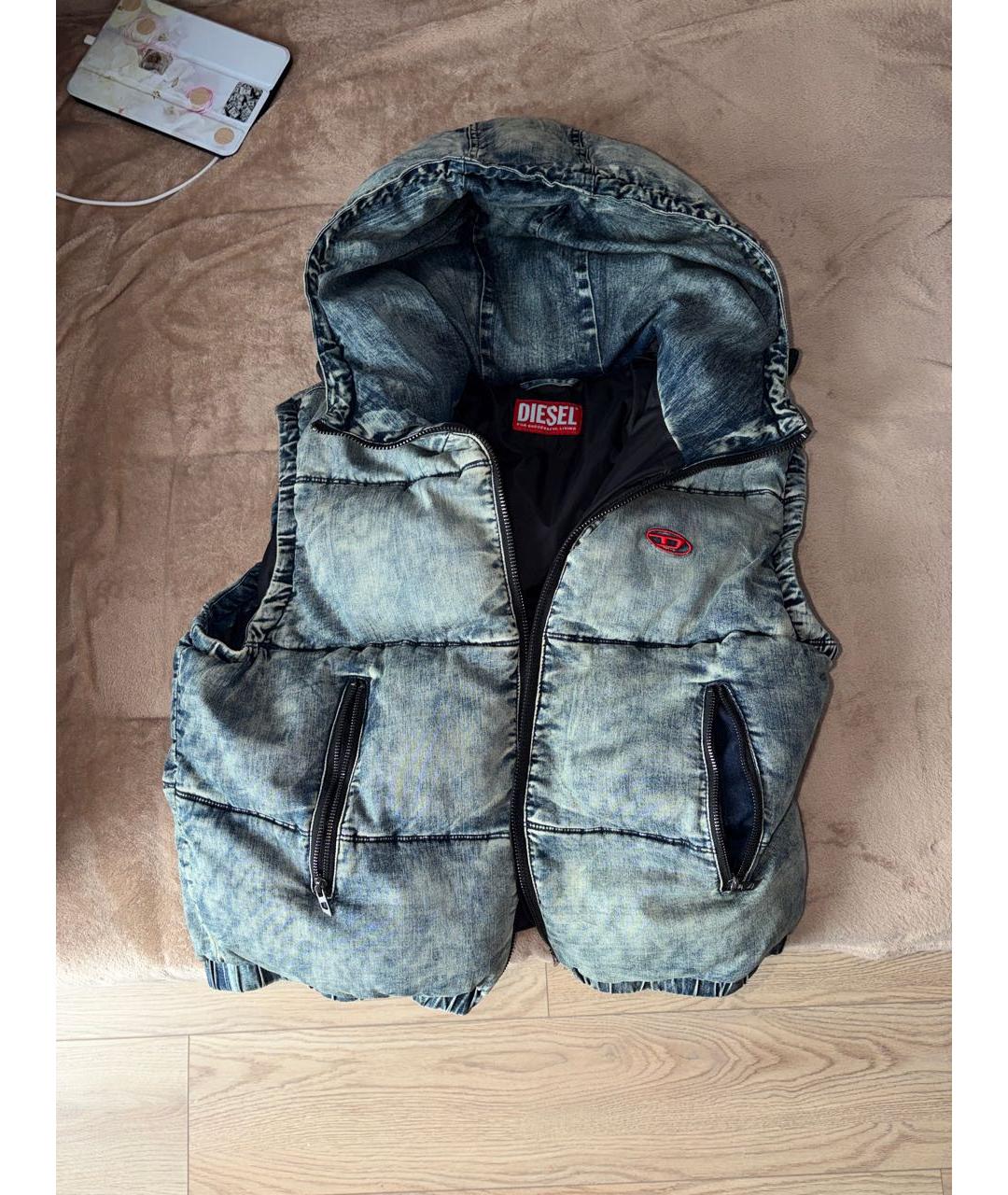 DIESEL Голубой хлопковый жилет, фото 7