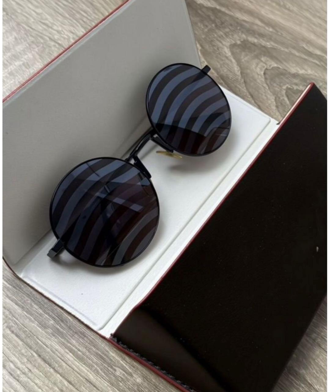 FENDI Фиолетовые металлические солнцезащитные очки, фото 3