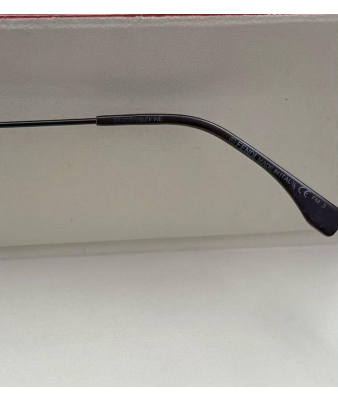 FENDI Фиолетовые металлические солнцезащитные очки, фото 6
