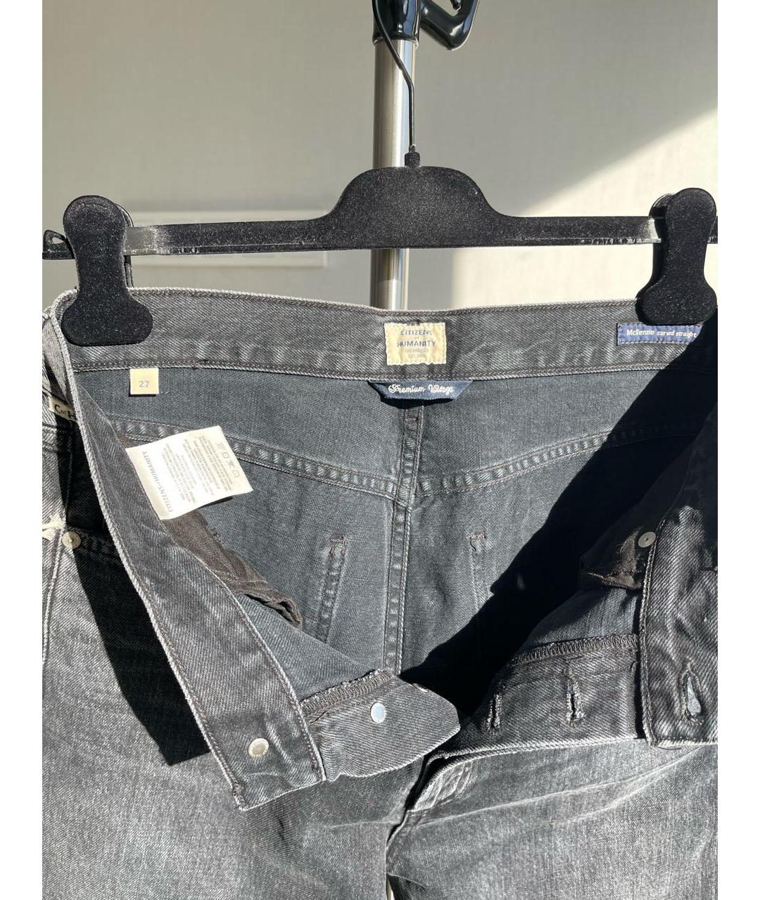 Citizien Of Humanity Черные хлопковые прямые джинсы, фото 4
