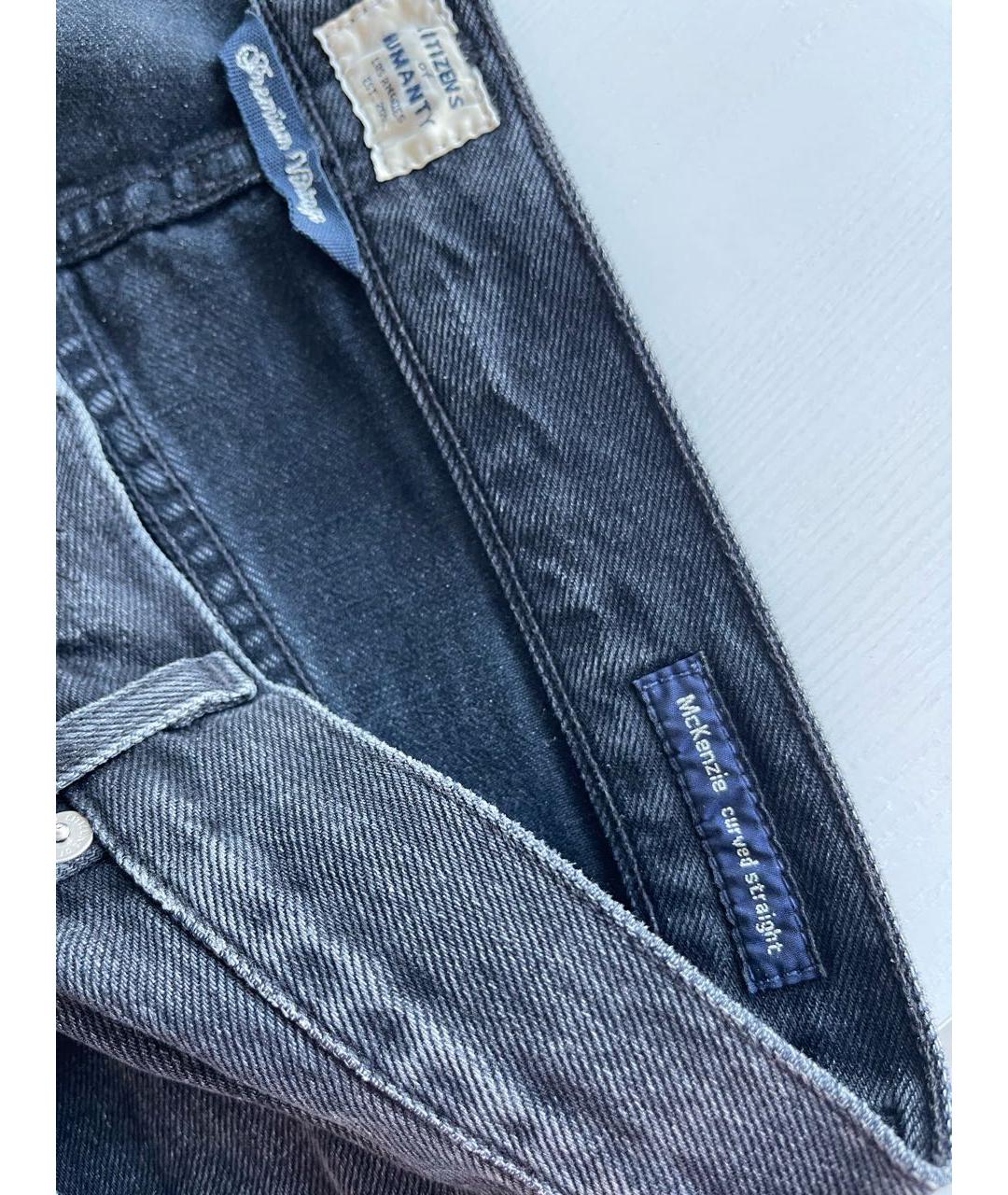 Citizien Of Humanity Черные хлопковые прямые джинсы, фото 5