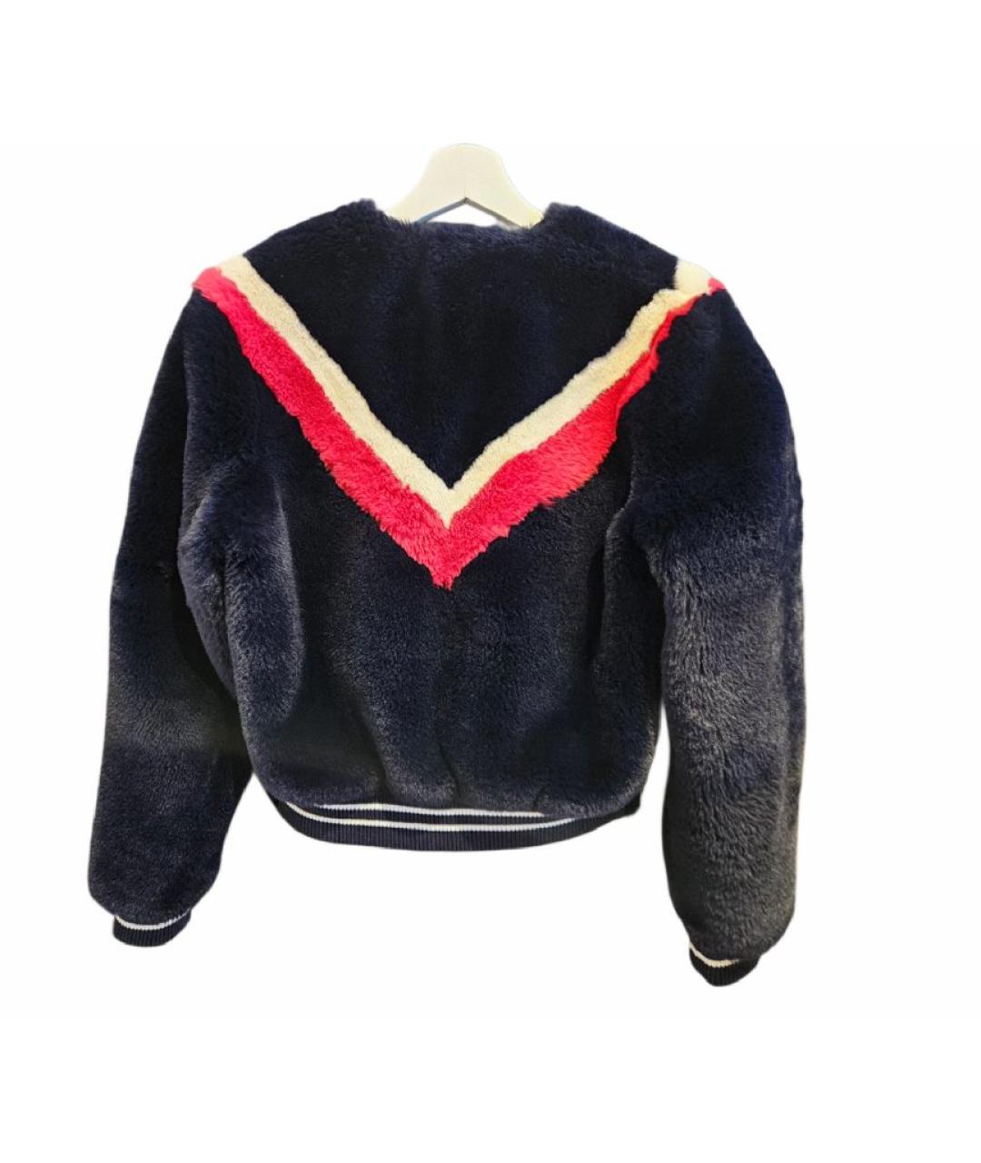 PINKO Темно-синяя меховая шуба, фото 2