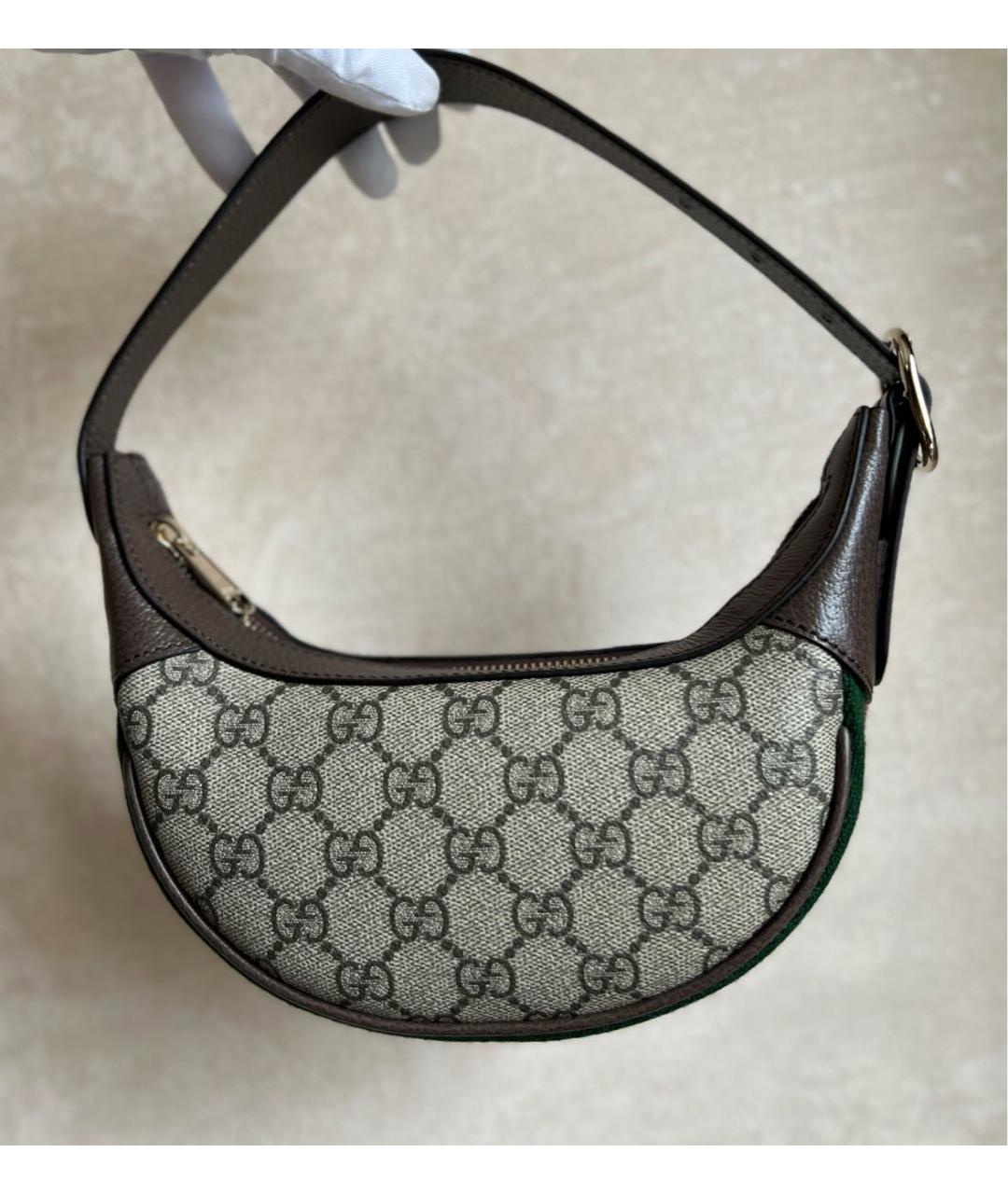 GUCCI Коричневая кожаная сумка с короткими ручками, фото 3