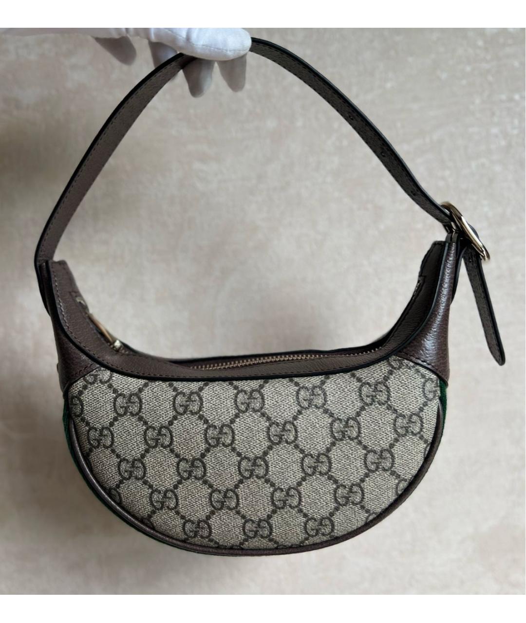 GUCCI Коричневая кожаная сумка с короткими ручками, фото 5