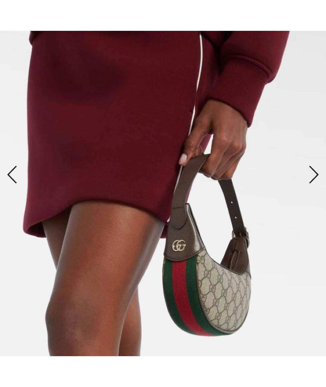 GUCCI Коричневая кожаная сумка с короткими ручками, фото 6