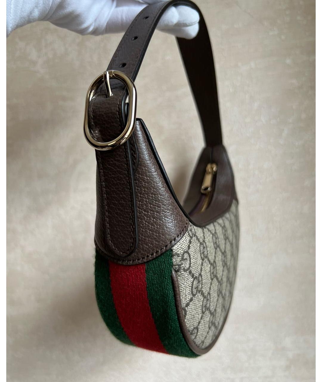 GUCCI Коричневая кожаная сумка с короткими ручками, фото 7