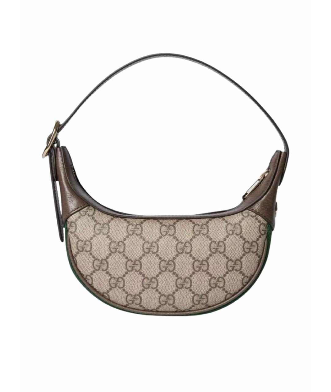 GUCCI Коричневая кожаная сумка с короткими ручками, фото 1