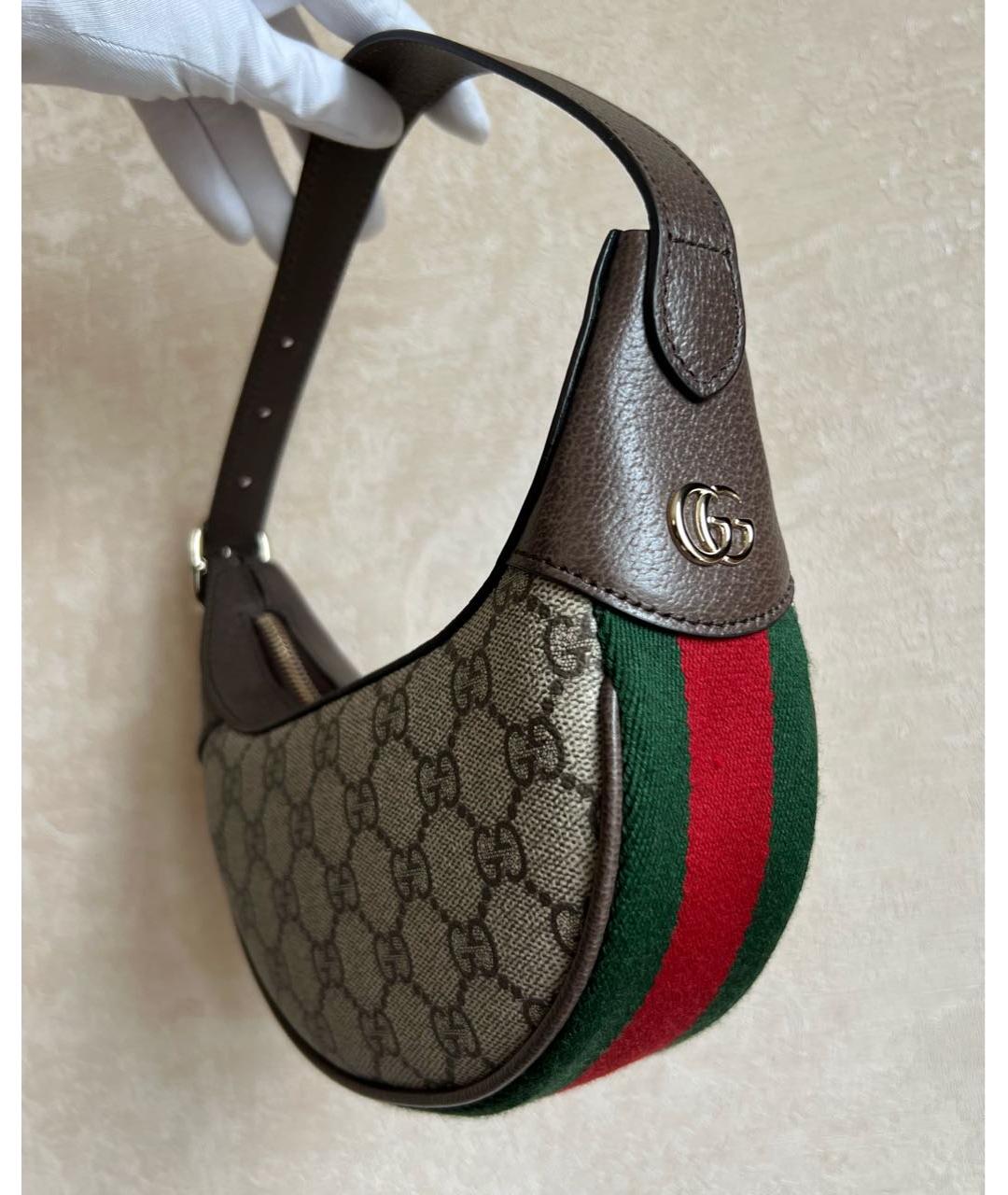 GUCCI Коричневая кожаная сумка с короткими ручками, фото 4