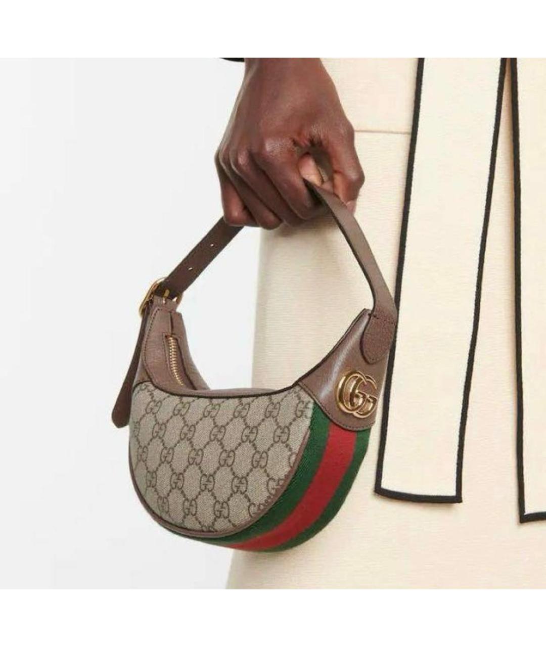 GUCCI Коричневая кожаная сумка с короткими ручками, фото 4