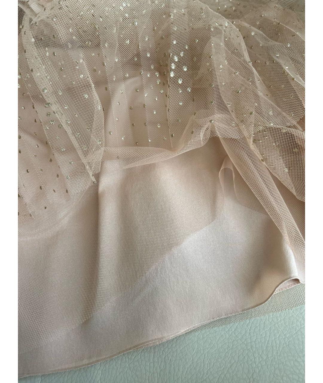 RED VALENTINO Бежевая синтетическая юбка миди, фото 8