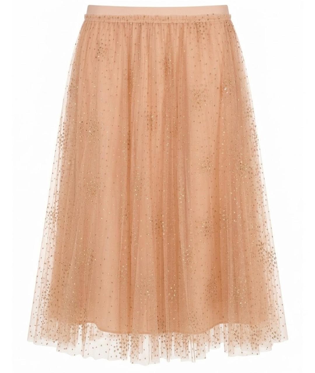 RED VALENTINO Бежевая синтетическая юбка миди, фото 1