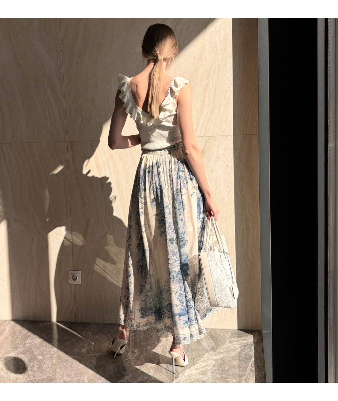 ZIMMERMANN Голубая хлопковая юбка макси, фото 8