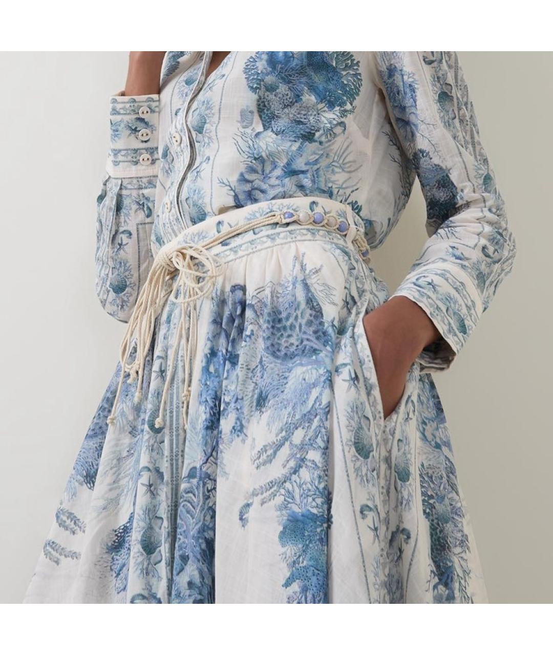 ZIMMERMANN Голубая хлопковая юбка макси, фото 6