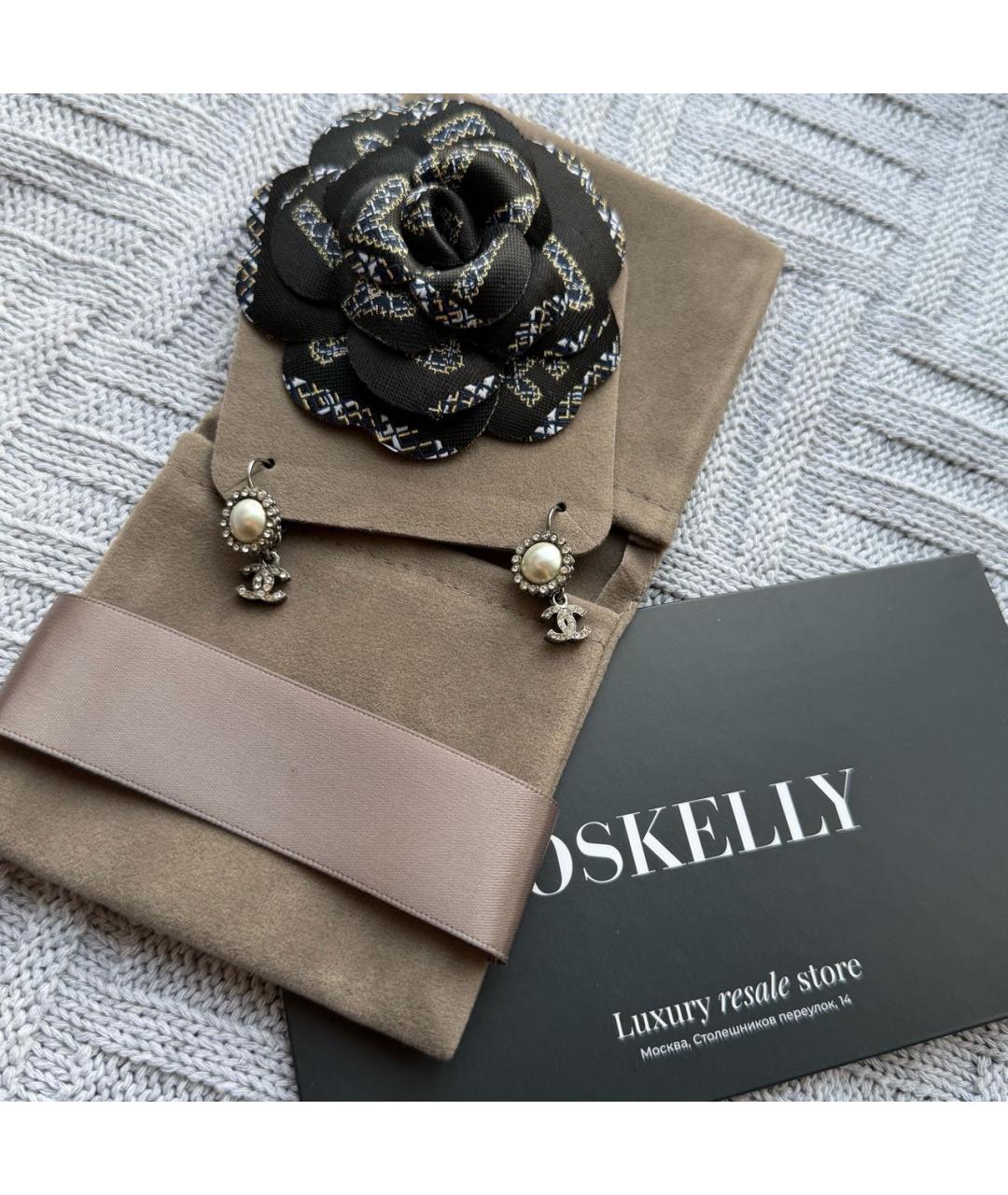 CHANEL Серые серьги, фото 2