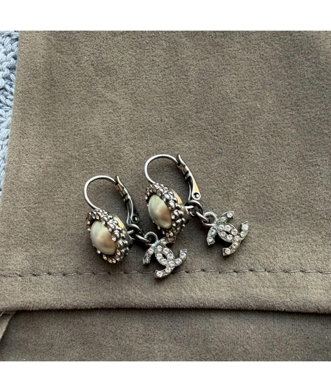 CHANEL Серые серьги, фото 3