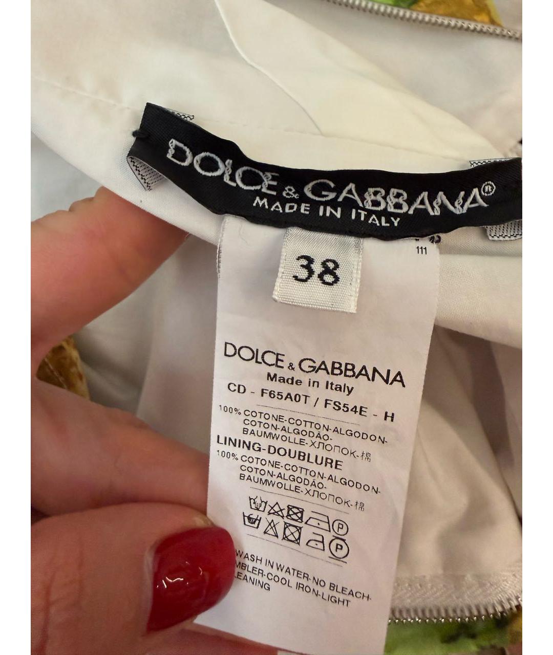 DOLCE&GABBANA Мульти хлопковое повседневное платье, фото 3
