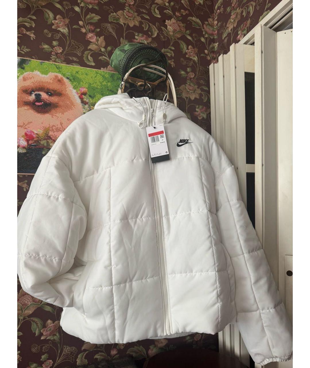 NIKE Белая полиэстеровая куртка, фото 5