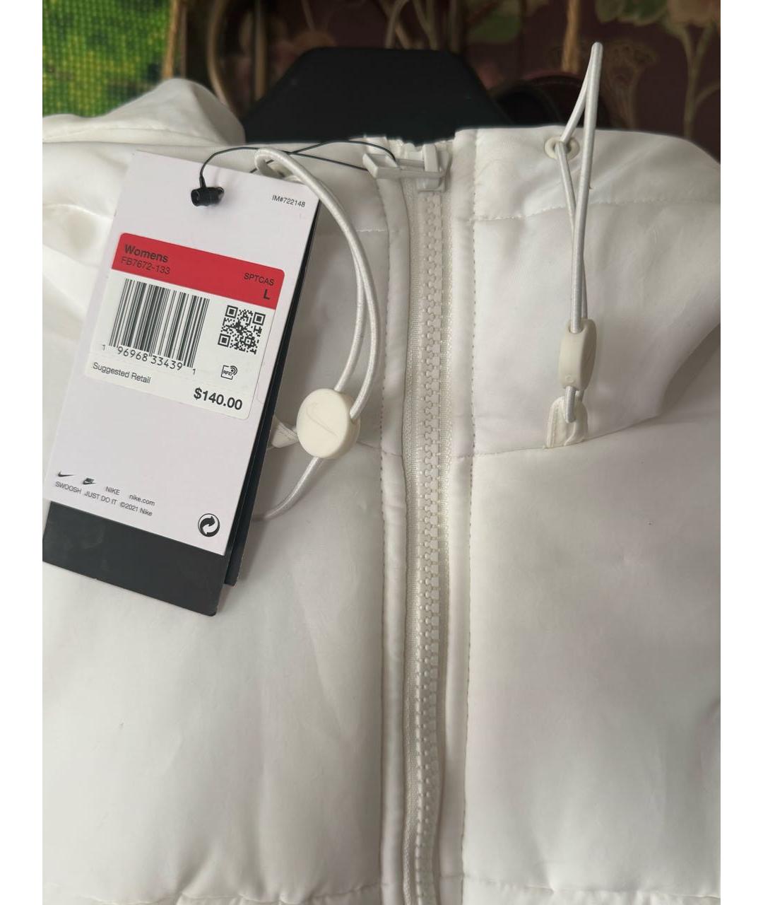 NIKE Белая полиэстеровая куртка, фото 4
