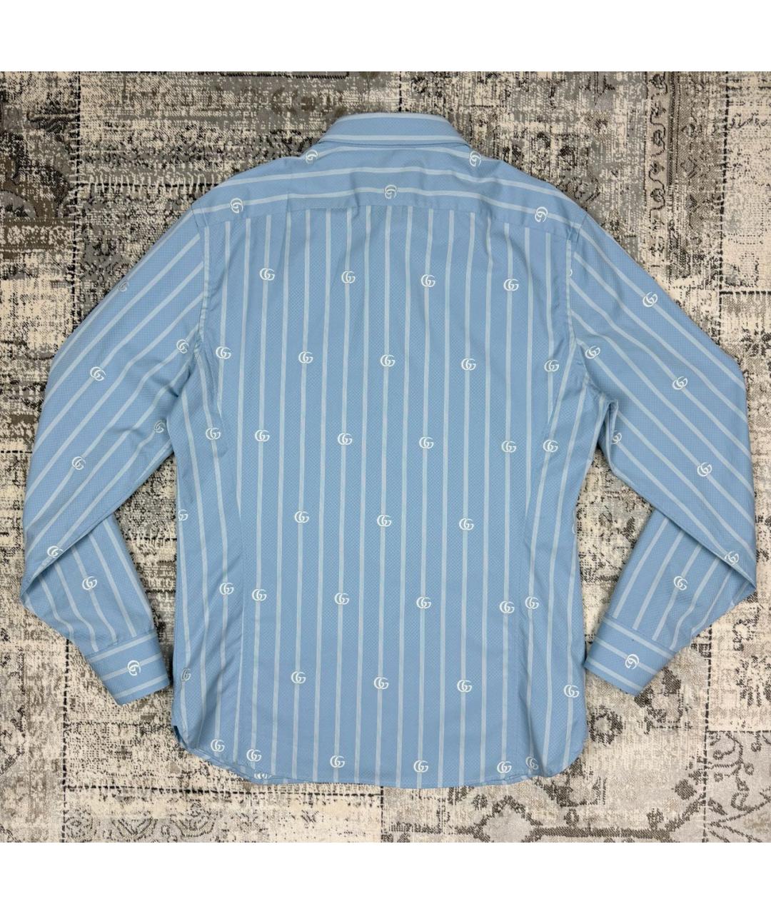 GUCCI Голубая хлопковая кэжуал рубашка, фото 2
