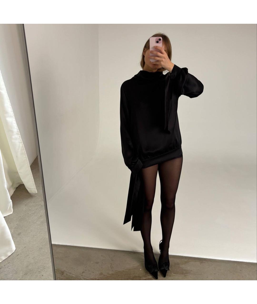 ESCADA Черная шелковая блузы, фото 3