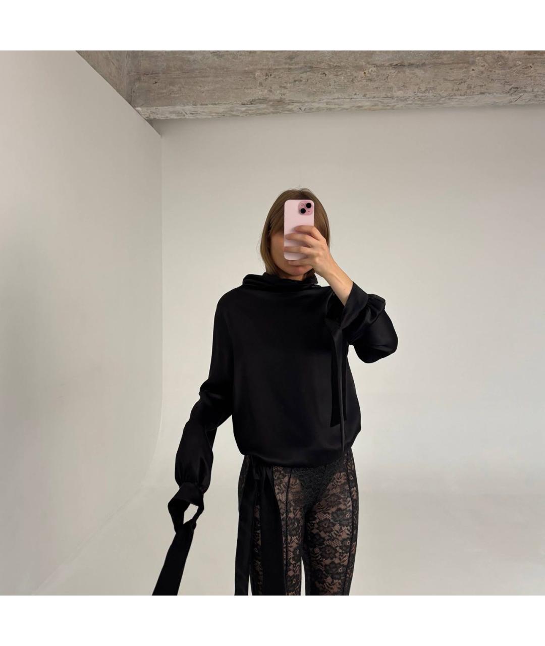 ESCADA Черная шелковая блузы, фото 2