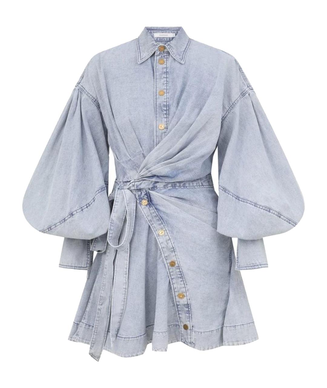 ZIMMERMANN Голубое хлопковое платье, фото 1