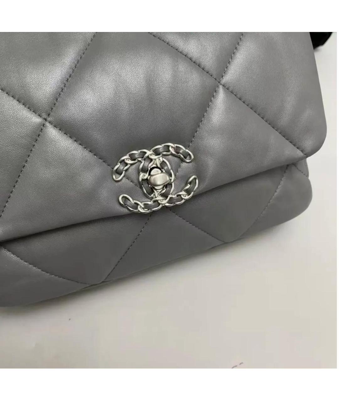 CHANEL Антрацитовая кожаная сумка через плечо, фото 2