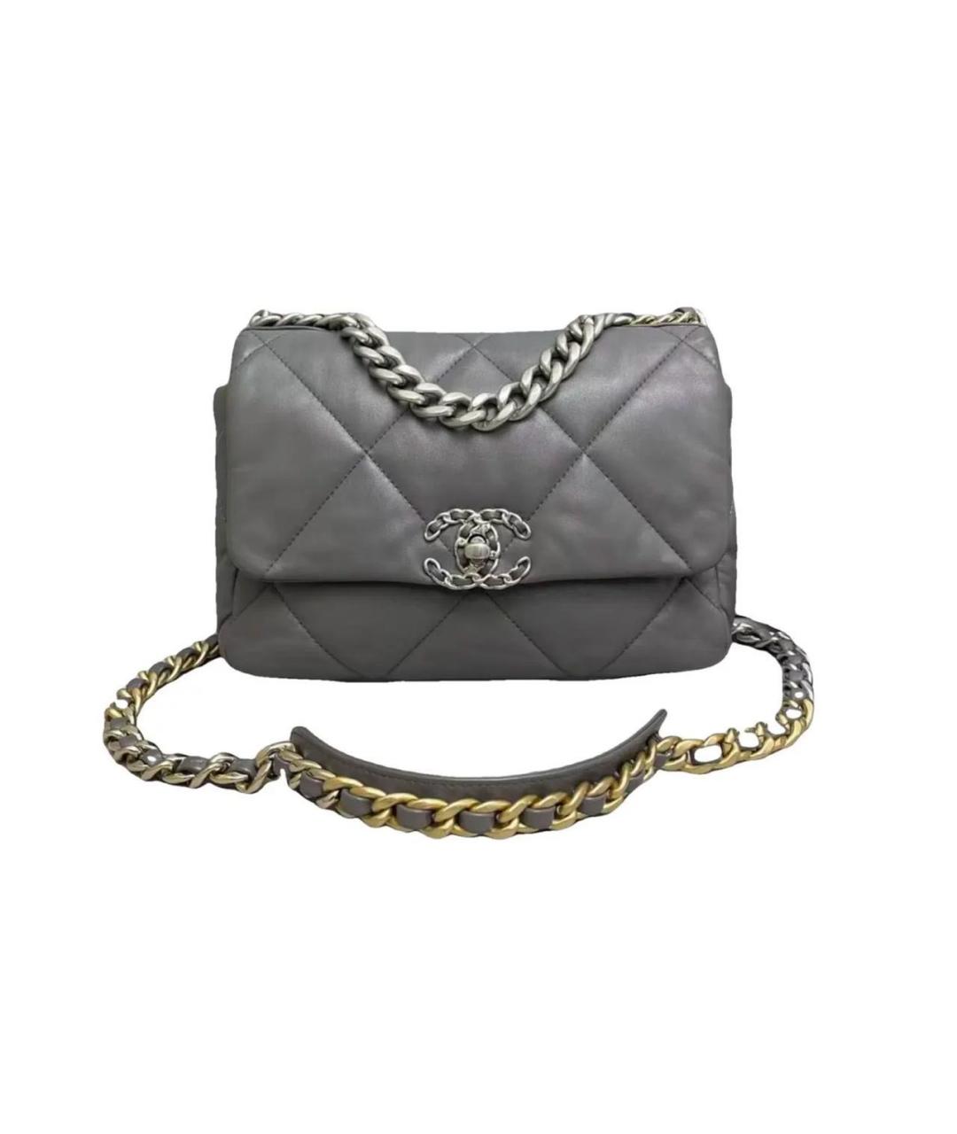 CHANEL Антрацитовая кожаная сумка через плечо, фото 5