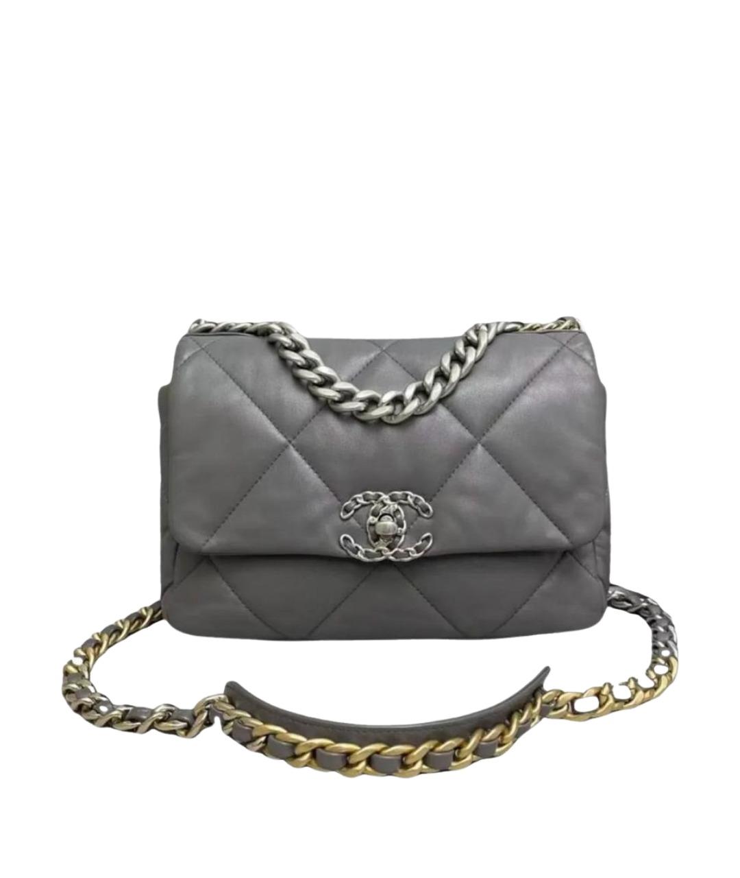 CHANEL Антрацитовая кожаная сумка через плечо, фото 1