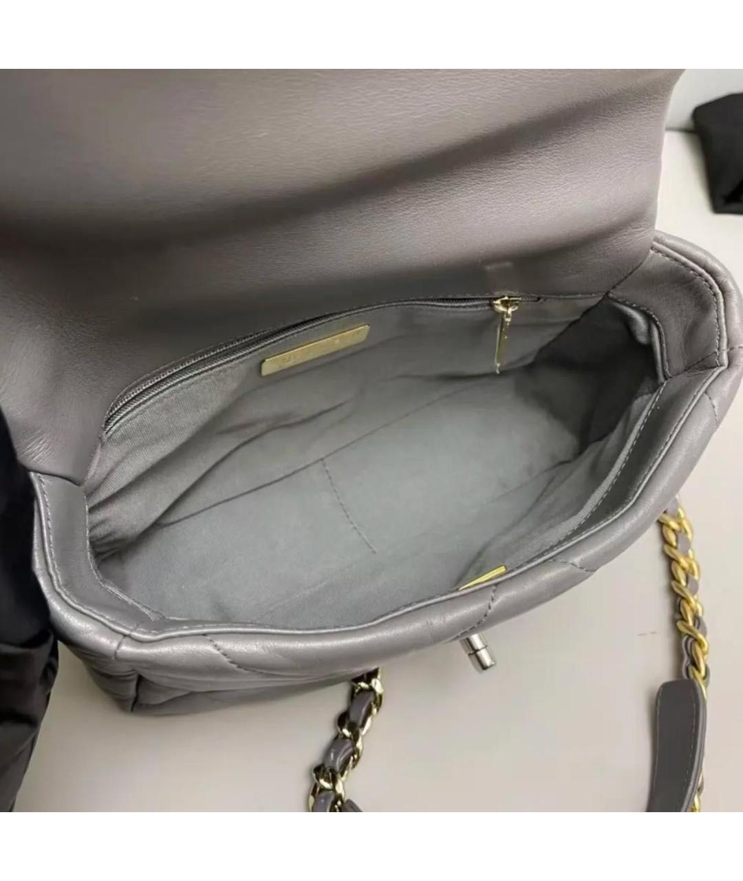 CHANEL Антрацитовая кожаная сумка через плечо, фото 4