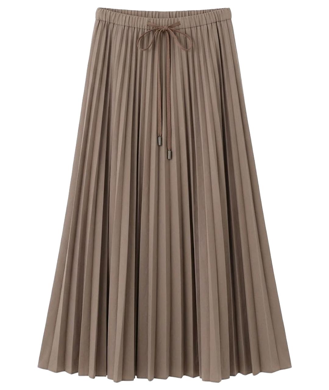 BRUNELLO CUCINELLI Бежевая юбка макси, фото 1