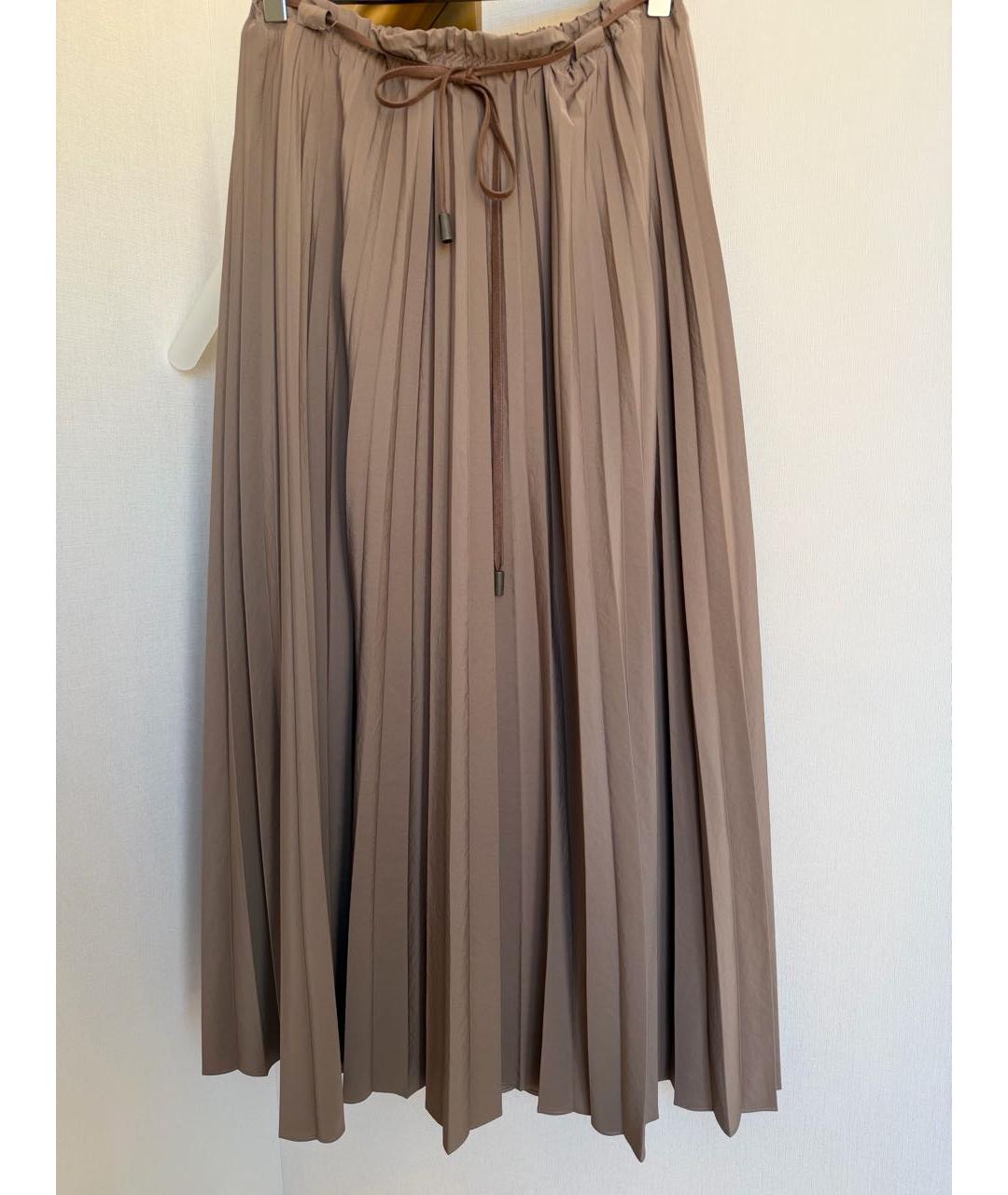 BRUNELLO CUCINELLI Бежевая юбка макси, фото 7