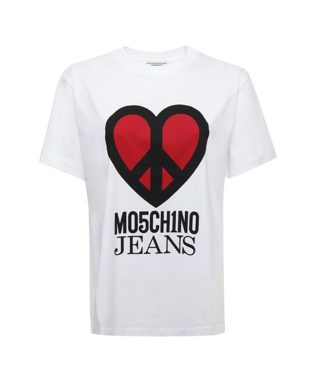 MOSCHINO JEANS Белая хлопковая футболка, фото 3